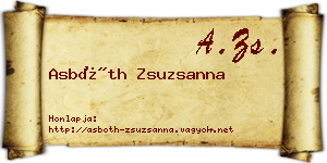 Asbóth Zsuzsanna névjegykártya
