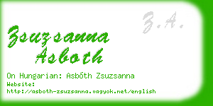 zsuzsanna asboth business card