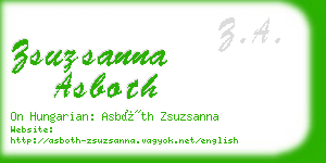 zsuzsanna asboth business card